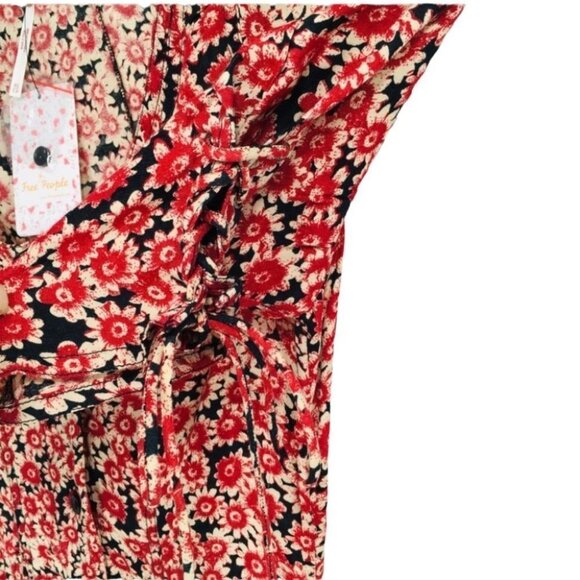 Free People Boho Laced Up Floral Mini Dress - Picture 7 of 10